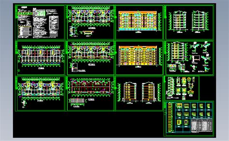 单元式多层住宅建筑施工图autocad 2000模型图纸下载 懒石网