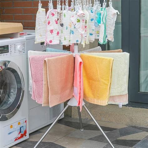 Qqmora étendoir à linge pliable Étendoir à linge rotatif à 360 degrés