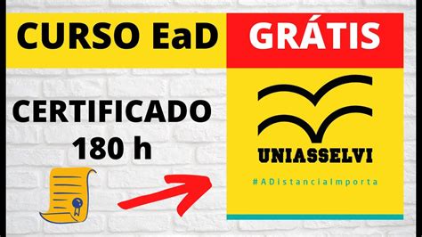 Curso Ead Gratuito Certificado Uniasselvie Youtube