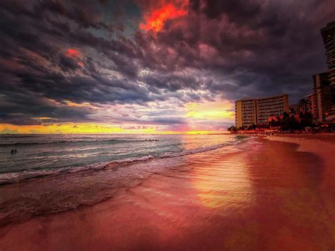 Waikiki Beach Sunset, Honolulu, Hawaii Photograph by Chance Kafka ...