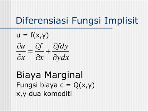 Ppt Diferensial Lebih Dari Satu Variabel Orde Lebih Tinggi Powerpoint