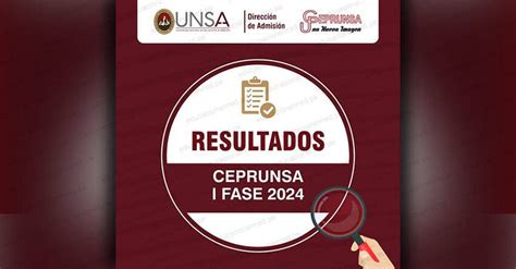 Resultados CEPRUNSA 2024 I Fase Domingo 27 Agosto 2023 Lista De