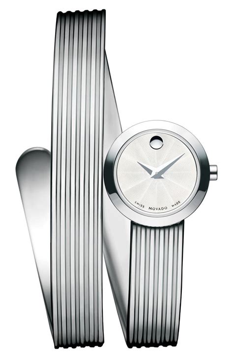 Movado Museum Wrap Grooved Bangle Watch 20mm Nordstrom