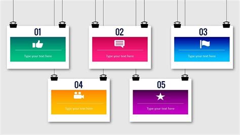 5 Hanging Options Infographic Slide In Powerpoint Powerpoint