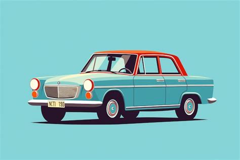 Premium AI Image | Colorful Classics Vibrant Vintage Car Illustrations