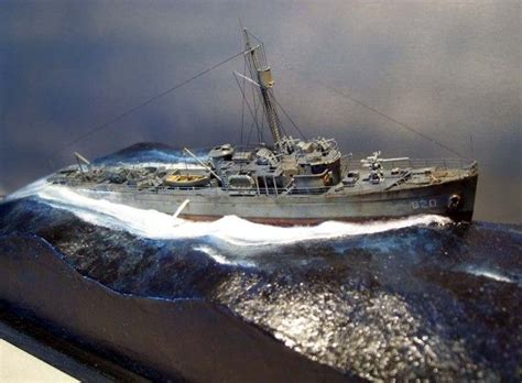 Model Ship Diorama Water