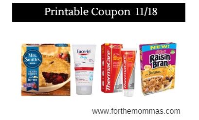 Printable Coupon Roundup 11 18 Save On Mrs Smith S Pies Kellogg S