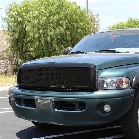 Spec-D Grill Dodge Ram (94-01) 1500 2500 3500 Mesh Gloss Black | Dodge ...