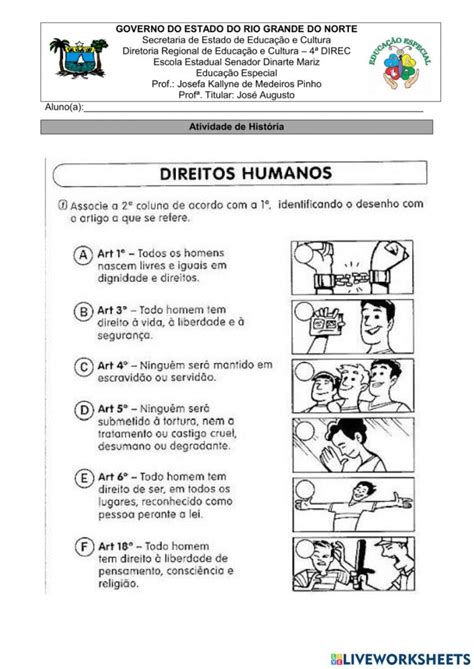 Atividade Direitos Humanos - Atividades sobre Direitos Humanos: Ideias divertidas e didáticas (PDF)