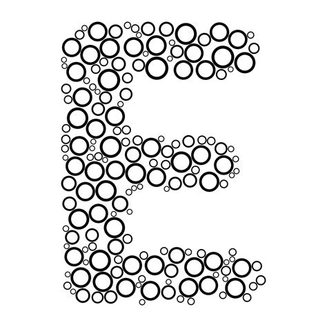 Alphabet Letter E With Dot Style For Coloring Book 11769129 Vector Art