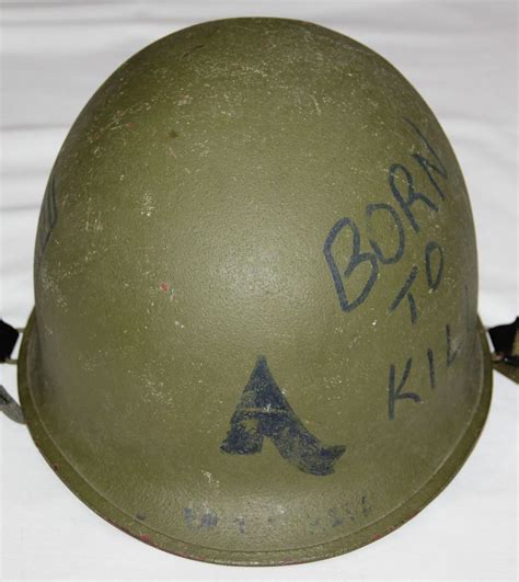 U034 Nice 1980s M1 Helmet Set With Graffiti B And B Militaria