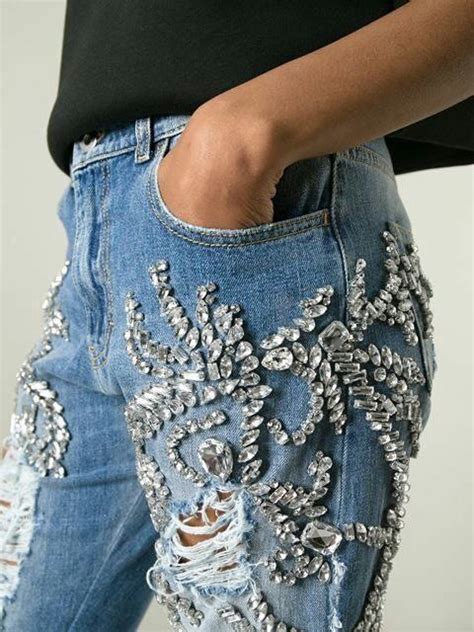 Rhinestone Denim Jeans Embellished Jeans Denim Diy Jeans Diy