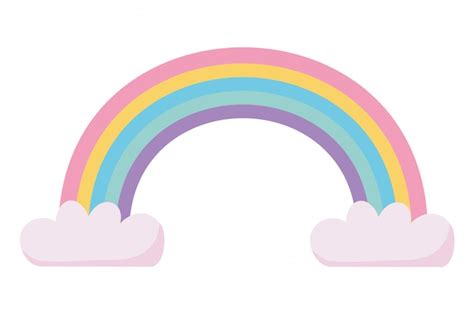 Premium Vector Rainbow With Cloud Vector Illustrator