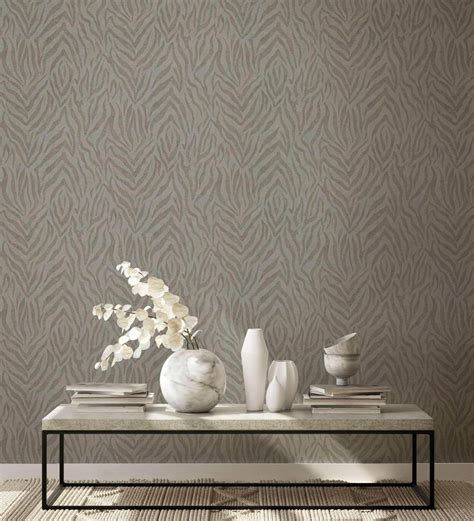 Non Woven Wallpaper GZSZ Exotic Zebra Beige Grey 34816