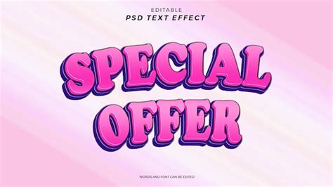 Oferta especial efecto de texto diseño editable Archivo PSD Premium