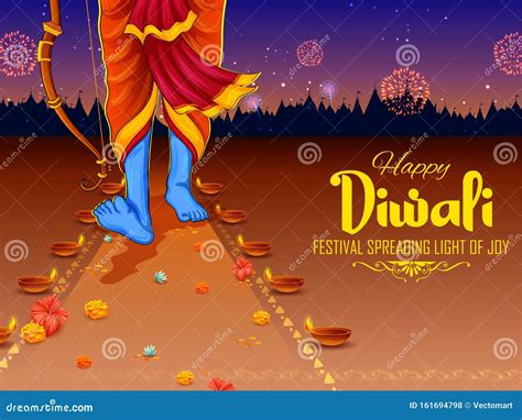 Happy Diwali Hindu Holiday Background For Light Festival Of India Stock