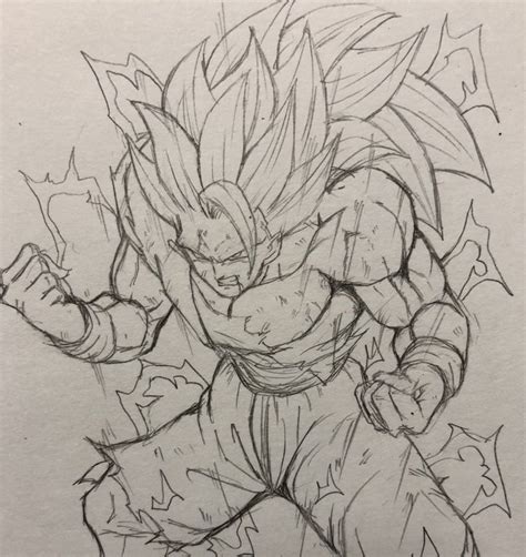 Dessin Son Gokū Kakarotto Super Saiyajin 3 ぶれ FANTASTICKYOUTH