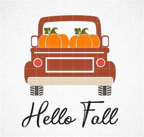 Hello Fall Vintage Truck Svg Png Files For Cutting Machines Etsy