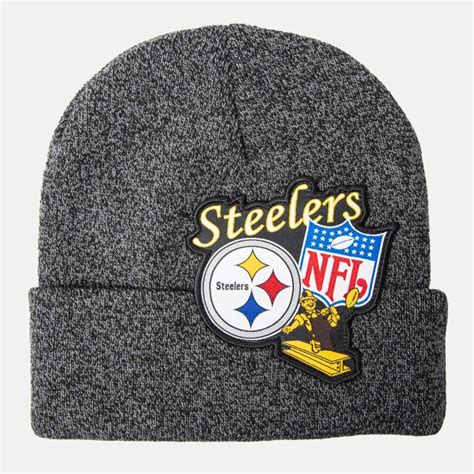 Pittsburgh Steelers Mitchell And Ness Logo Patch Knit Hat