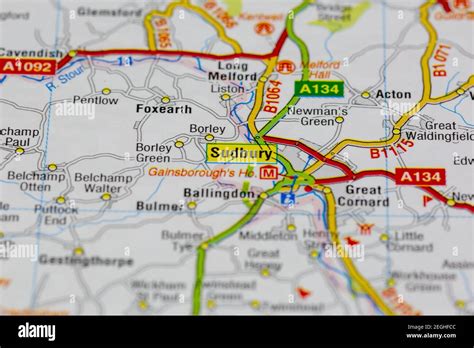 Sudbury Y Sus Alrededores Se Muestran En Un Mapa De Carreteras O Mapa