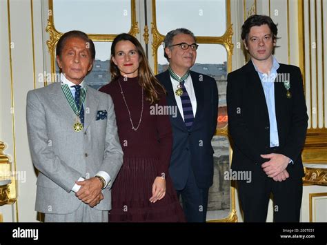 Culture Minister Aurelie Filippetti Nd L Poses With Italian Designer