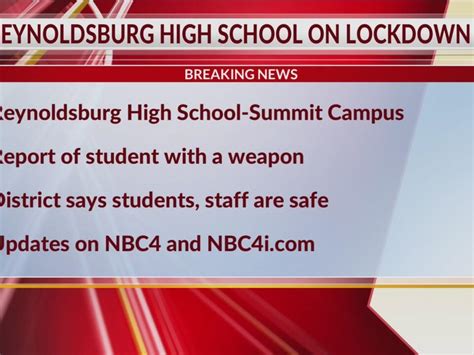 Reynoldsburg High School on lockdown after report of student with weapon