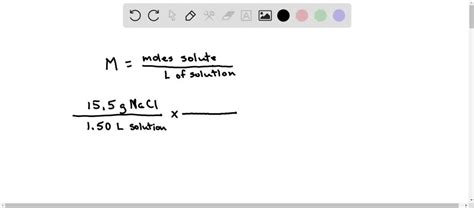 SOLVED: whatbis the molarity of NaCl solution containing 1.50 g NaCl ...