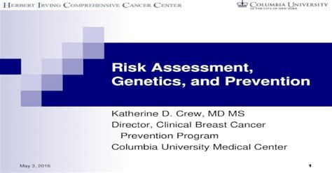 Risk Assessment Genetics And Prevention · 5 3 2016 · Risk Assessment