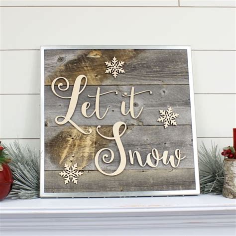 Reclaimed Wood Let It Snow Sign