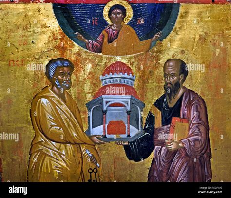 Cretan Painter Th Century The Apostles Peter And Paul Hi Res Stock