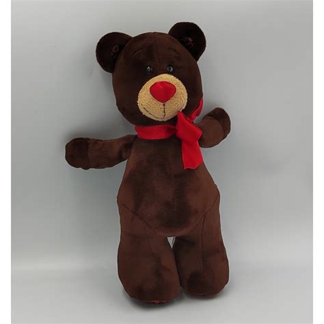 Doudou Peluche Ours Marron Rouge Coeurs Choco Milk