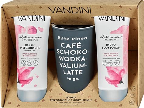 VANDINI Hydro Geschenkset Pflegedusche Bodylotion Becher To Go 1 St