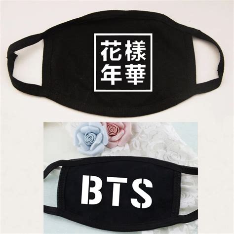 BTS Mask Black Cotton Mouth Face Masks Cycling Wearing Anti Dust Masks ...