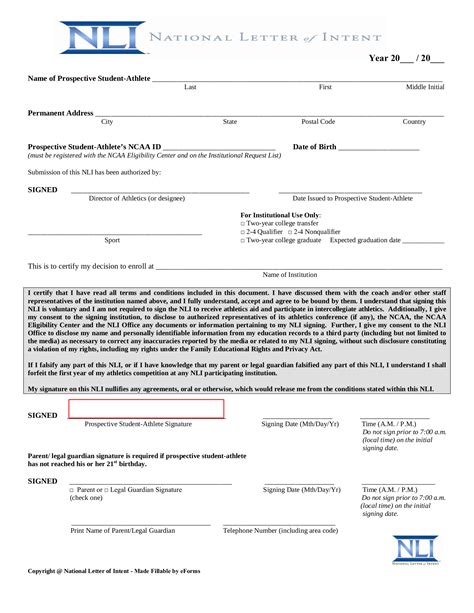 Free National Letter of Intent Template | Sample - PDF – eForms