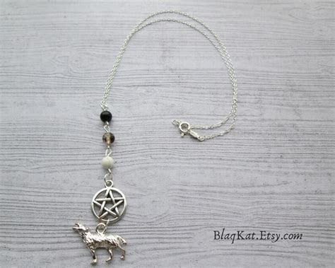 Wolf Necklace Wolf Moon Necklace Pagan Necklace Witch - Etsy