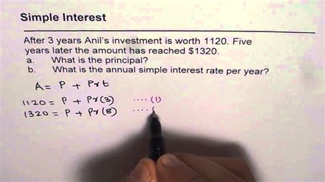 Find Principal And Interest Rate From Investment Future Values Youtube