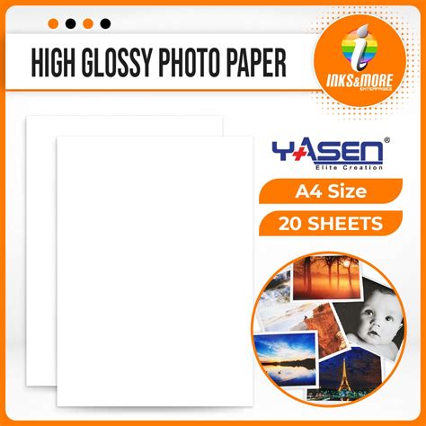 Yasen No Back Print Photo Paper A Size Gsm Inkjet