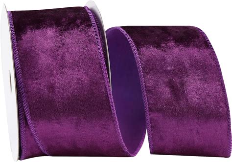 Amazon MAYREEL Purple Christmas Crushed Velvet Ribbon Wired 2 5 X