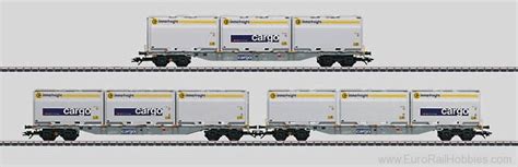 Marklin Ho Container Flat Car Set With Woodtainer