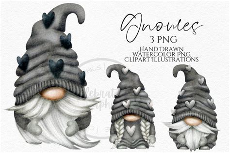 Grey Valentines Gnome Clipart PNG Bundle Grey Valentine Gonk Etsy UK