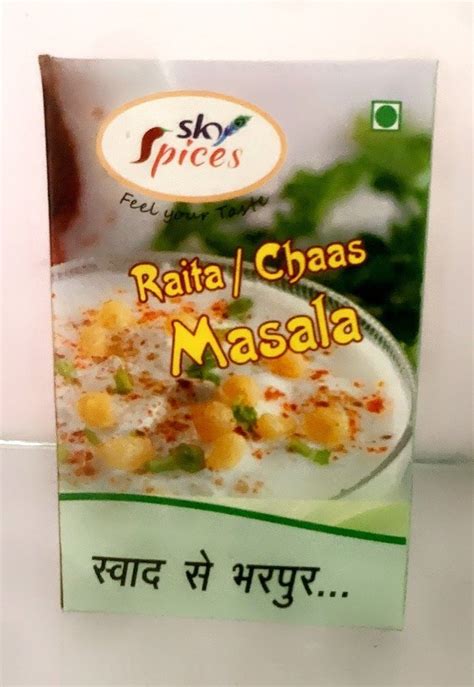 Sky Spices Organic Raita Masala Powder Packaging Size G Packaging