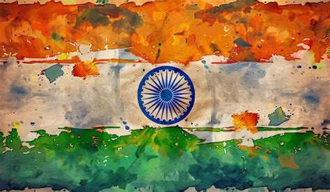 Indian Flag Painted On Paper Premium Ai Generated Image