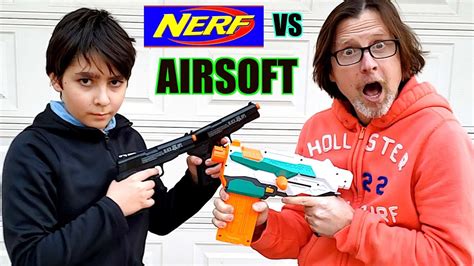 Nerf Vs Airsoft Battle And Compeition Youtube