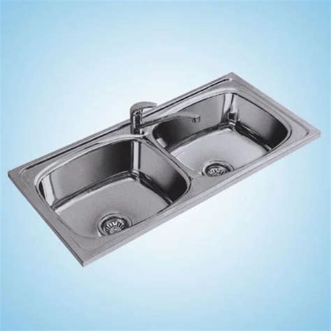 AMC Silver Stainless Steel Double Bowl Sink At Rs 3000 In Delhi ID