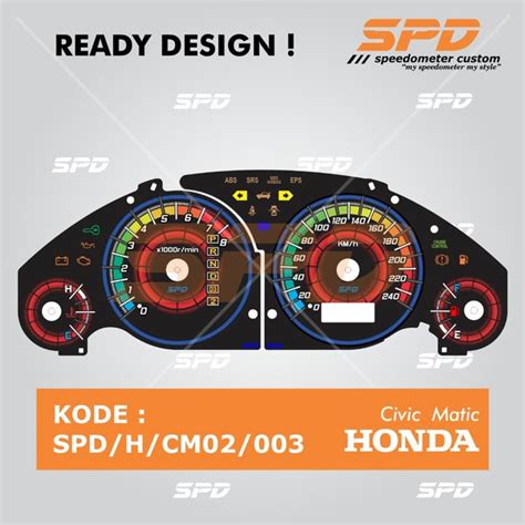 Jual Ready Design Panel Speedometer Custom Honda Civic Matic Di