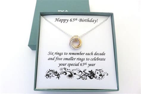 65th Birthday Gifts, Silver and Gold Necklace, 65th Birthday Gift for ...