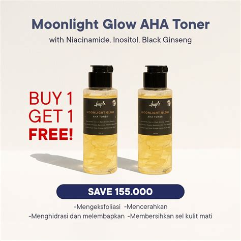 Haple Buy 1 Get 1 Free Moonlight Glow Aha Toner Eksfoliasi Toner