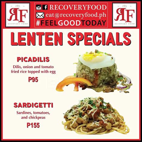 Recovery Food Menu Menu For Recovery Food Diliman Quezon City