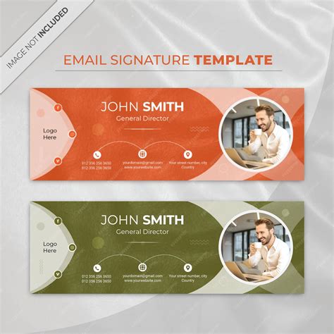 最新の電子メール署名テンプレートデザインまたは個人のソーシャルメディアカバーテンプレート | プレミアムベクター