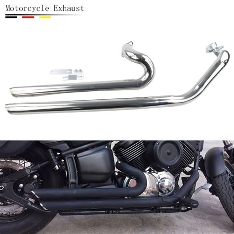 Motorcycle Exhaust Pipe Black Chrome Full Muffler System Silencer For